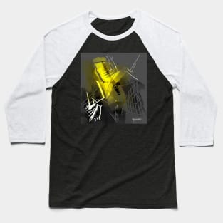 Yellow Grey Abstract Baseball T-Shirt